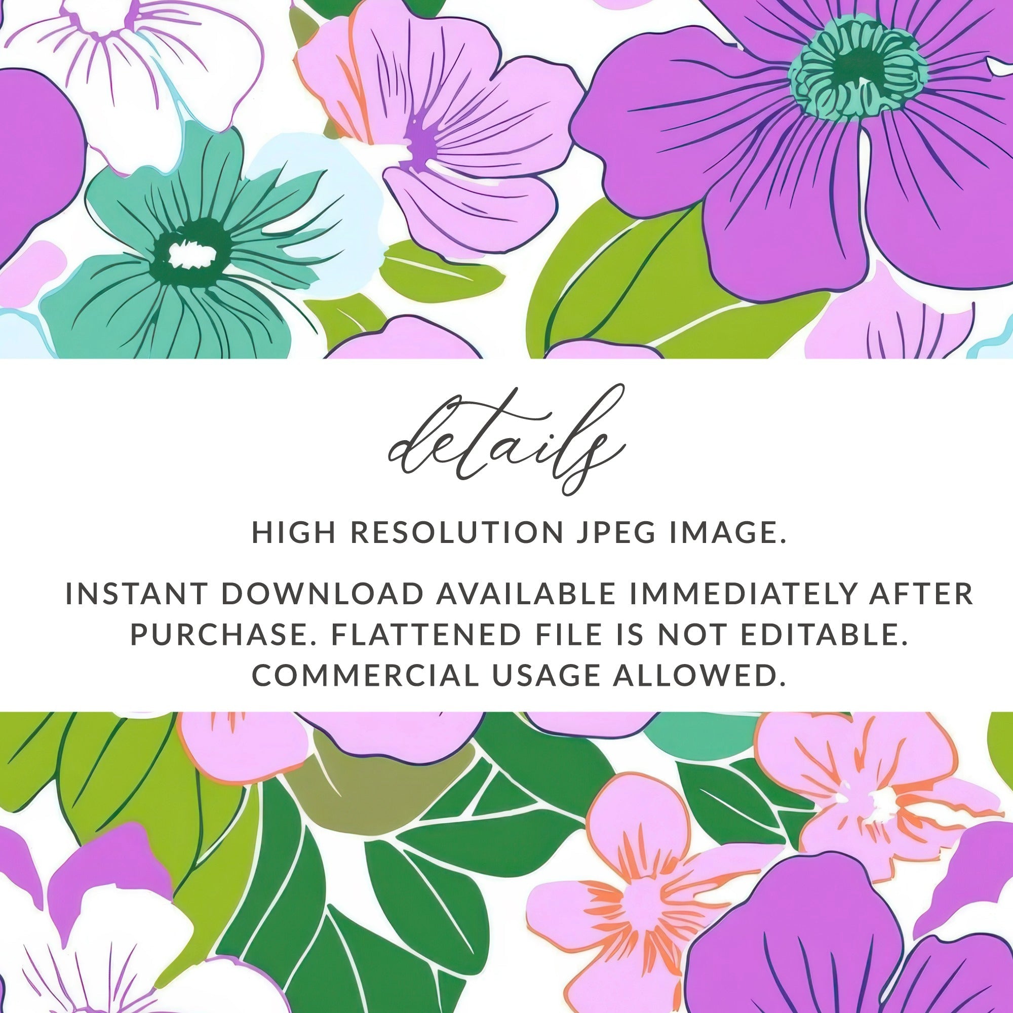 Pink Preppy Digital, 60s floral pattern, Groovy Floral Background, Retro Flower Design, Digital Prints, Sublimation Graphics - Moore and Mountain