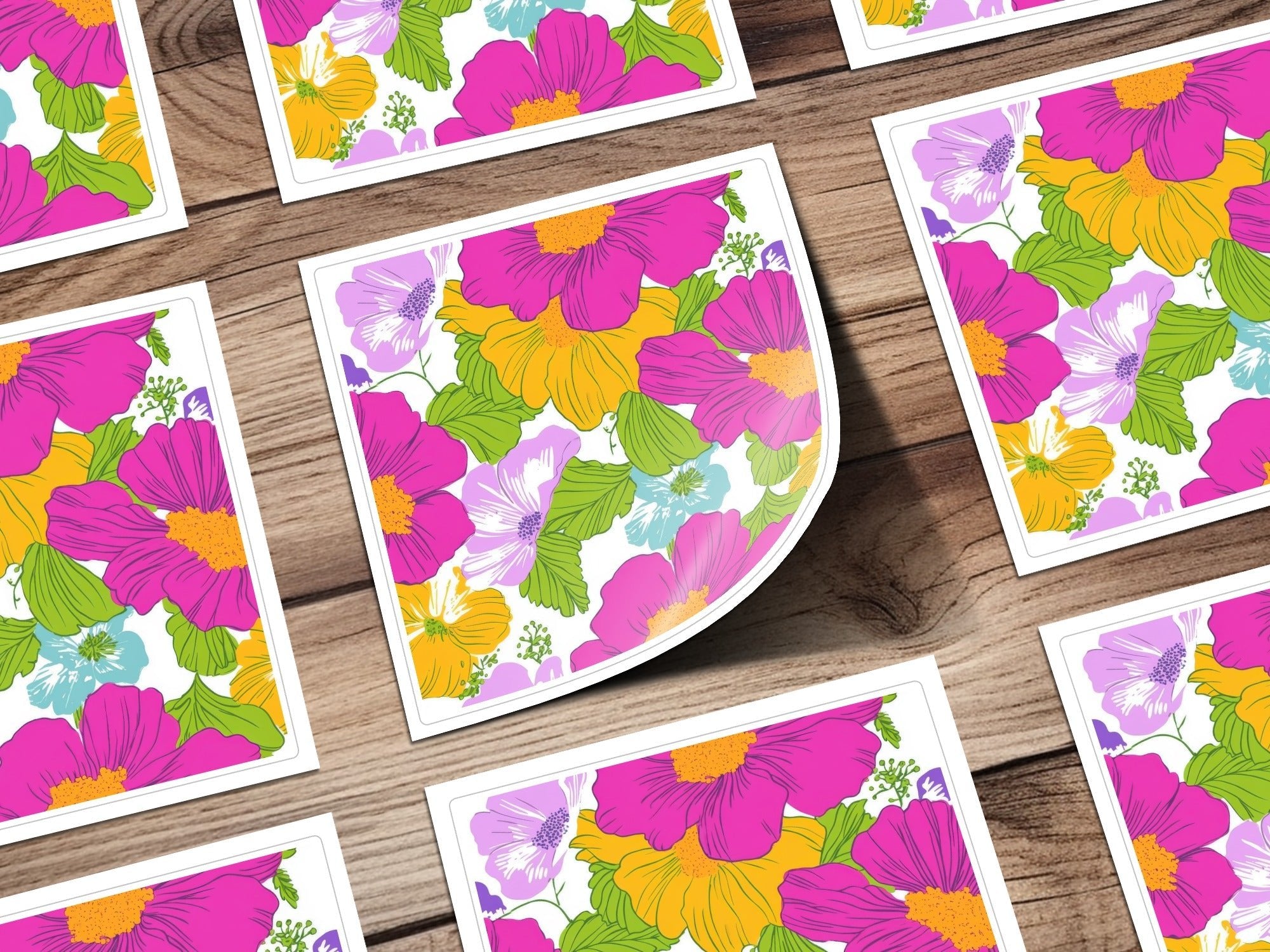 Pink Preppy Digital Paper, Groovy Floral Background, 60s Floral Pattern, Seamless Retro Flowers, Digital Download - Moore and Mountain