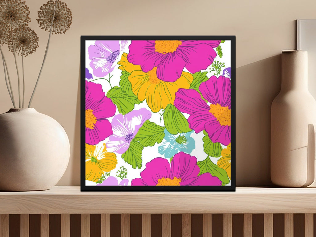 Pink Preppy Digital Paper, Groovy Floral Background, 60s Floral Pattern, Seamless Retro Flowers, Digital Download - Moore and Mountain