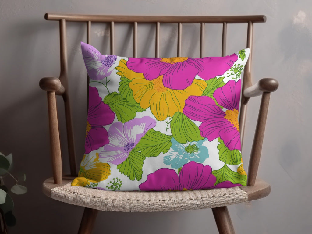 Pink Preppy Digital Paper, Groovy Floral Background, 60s Floral Pattern, Seamless Retro Flowers, Digital Download - Moore and Mountain