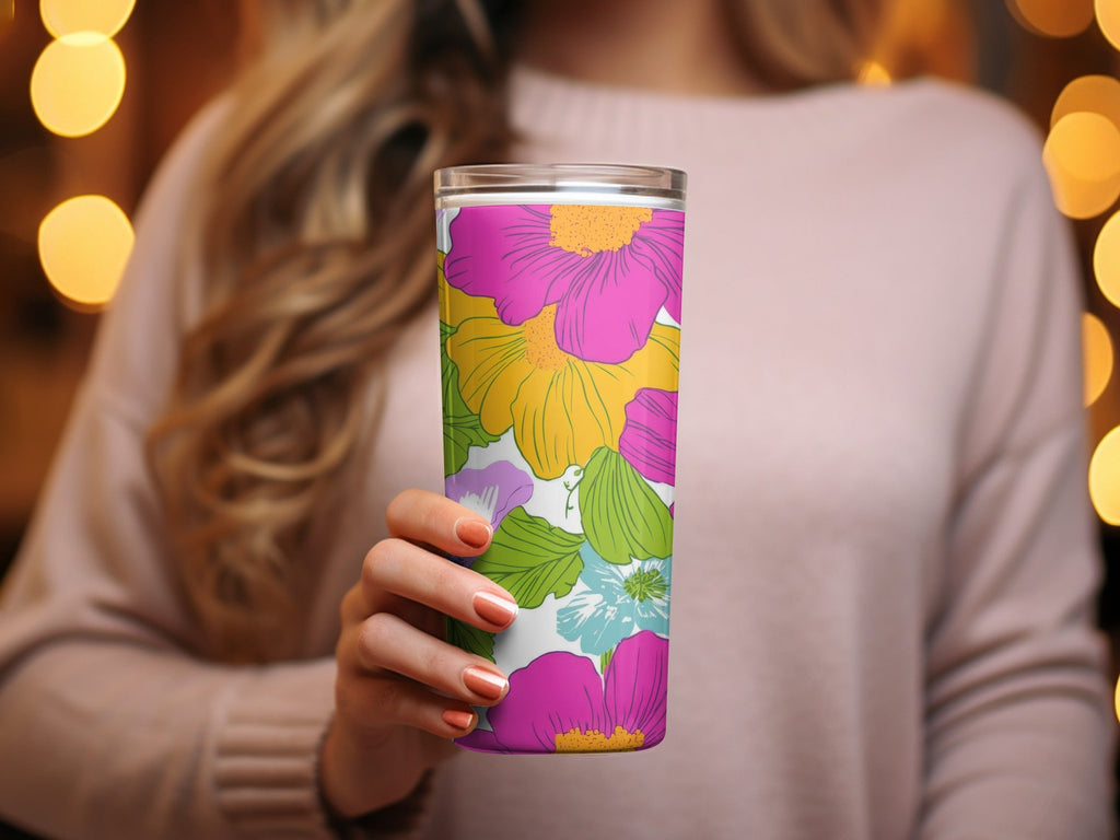 Pink Preppy Digital Paper, Groovy Floral Background, 60s Floral Pattern, Seamless Retro Flowers, Digital Download - Moore and Mountain