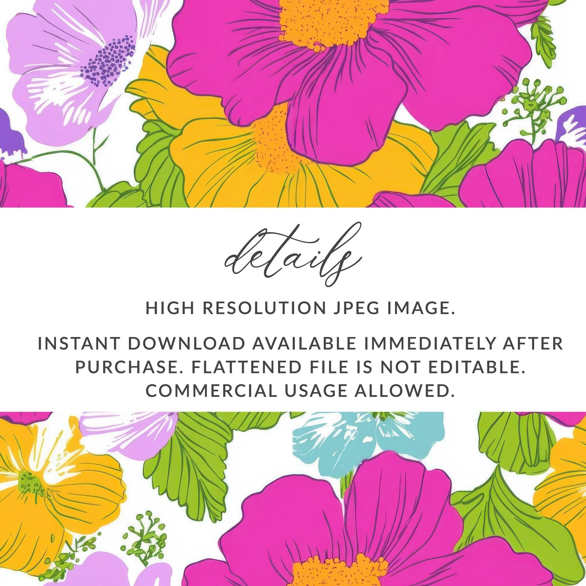 Pink Preppy Digital Paper, Groovy Floral Background, 60s Floral Pattern, Seamless Retro Flowers, Digital Download - Moore and Mountain