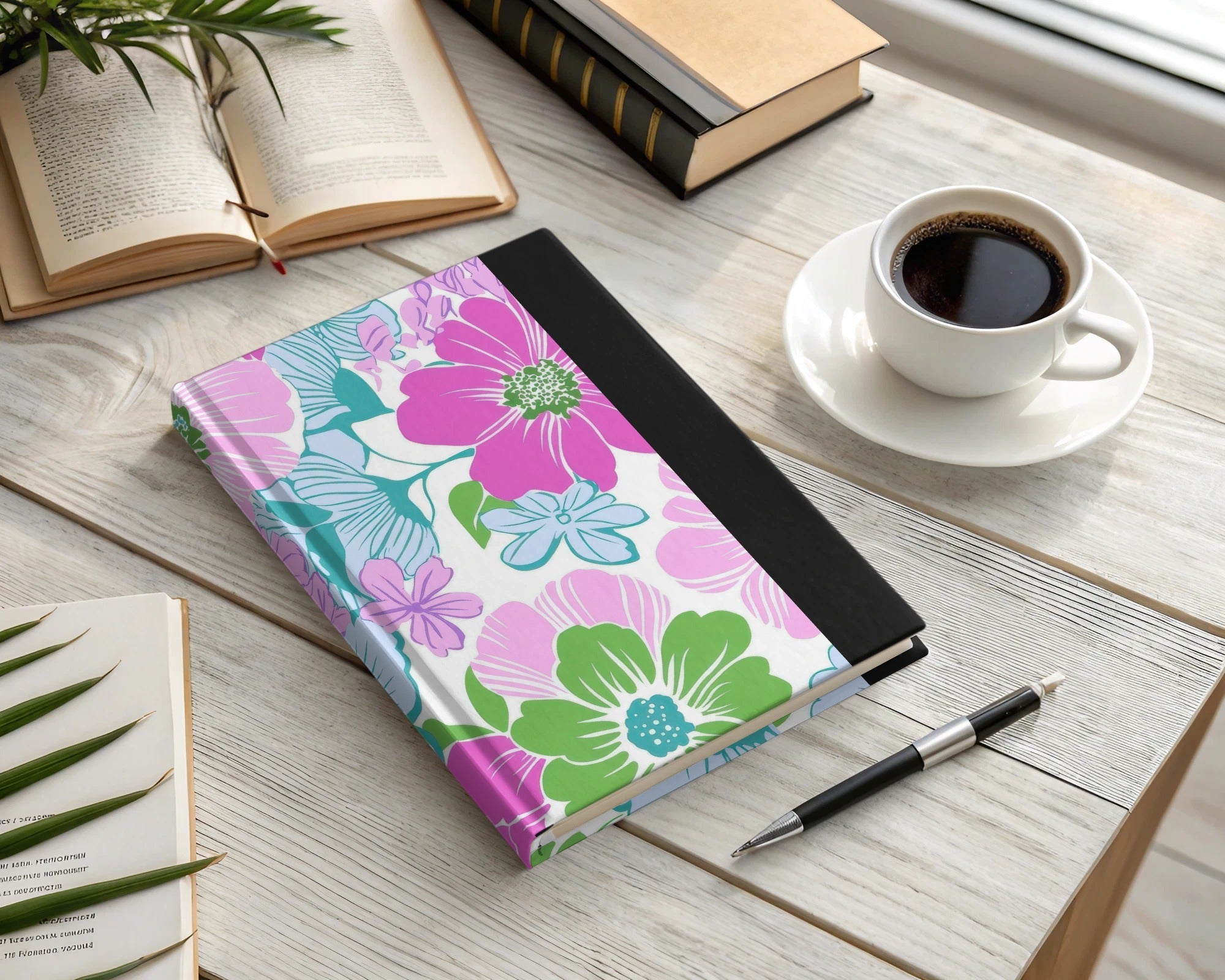 Pink Preppy Groovy Floral Background, Digital Seamless Retro Flowers Pattern, 60s Floral Pattern Design, Fabric Print, Wallpaper - Moore and Mountain