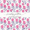 Pink Protea Flower Digital Paper, Watercolor Floral Pattern, Summer Seamless Pattern, Flower Pattern, Commercial Use, Scrapbook Paper - Moore and Mountain
