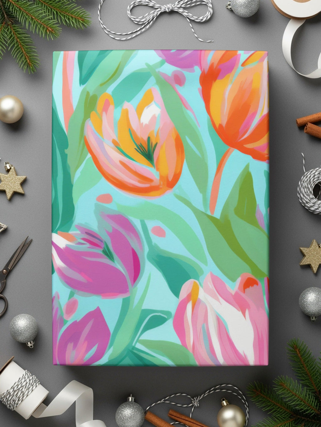 Pink Tulip Seamless Pattern, Floral Digital Paper, Spring Flower Design, Fabric Design, Commercial Use, Digital Download, Printable Pattern - Moore and Mountain