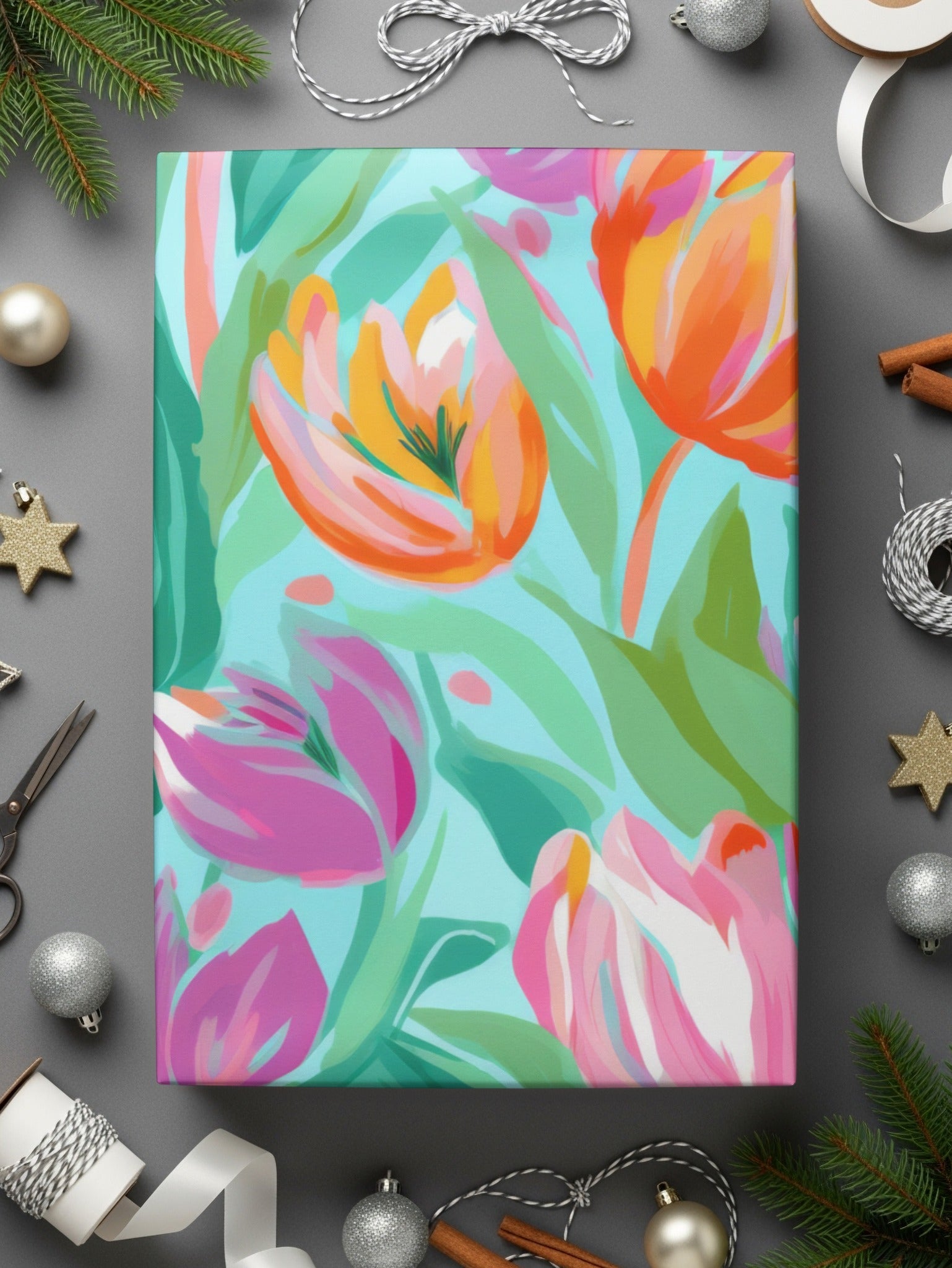 Pink Tulip Seamless Pattern, Floral Digital Paper, Spring Flower Design, Fabric Design, Commercial Use, Digital Download, Printable Pattern - Moore and Mountain