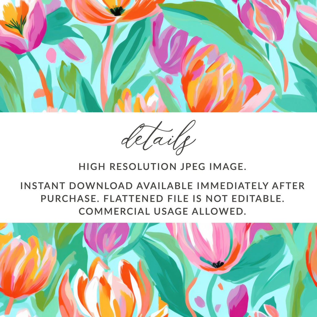 Pink Tulip Seamless Pattern, Floral Digital Paper, Spring Flower Design, Fabric Design, Commercial Use, Digital Download, Printable Pattern - Moore and Mountain