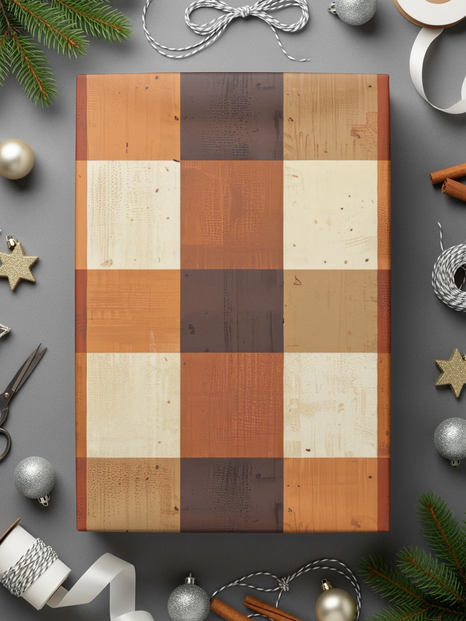 Plaid Digital Paper, Brown Tan Pattern, Check Seamless Design, Printable Background, Scrapbook Digital Texture, Commercial Use Digital - Moore and Mountain