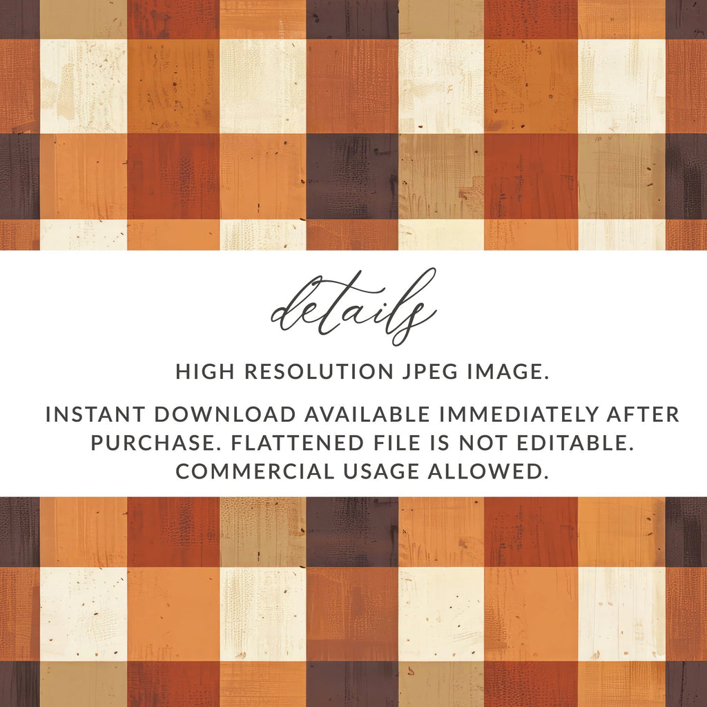 Plaid Digital Paper, Brown Tan Pattern, Check Seamless Design, Printable Background, Scrapbook Digital Texture, Commercial Use Digital - Moore and Mountain