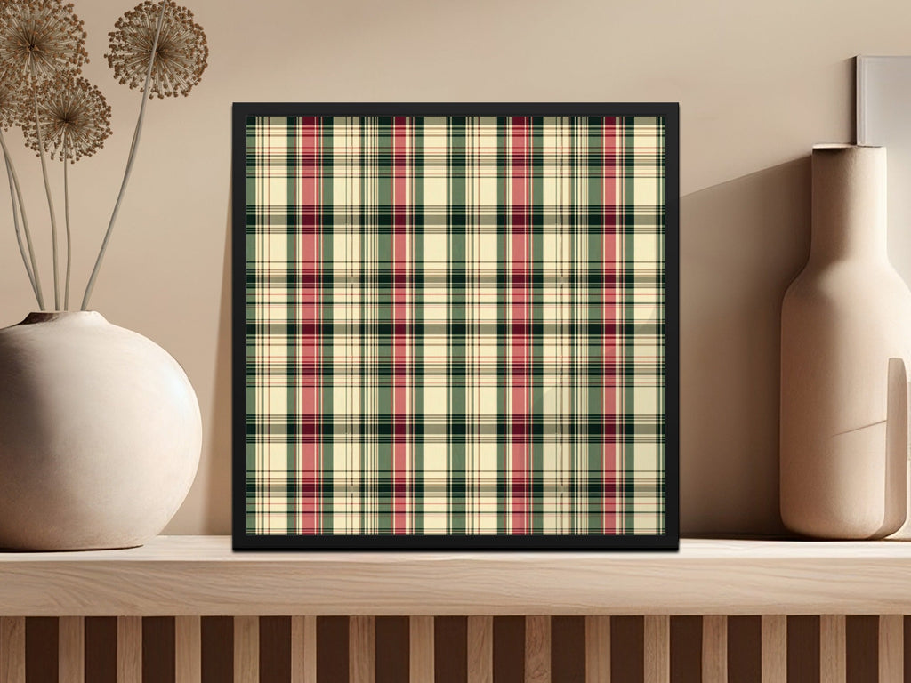 Plaid Patterns Classic Red Green and Beige Colour Digital - Moore and Mountain