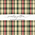 Plaid Patterns Classic Red Green and Beige Colour Digital - Moore and Mountain