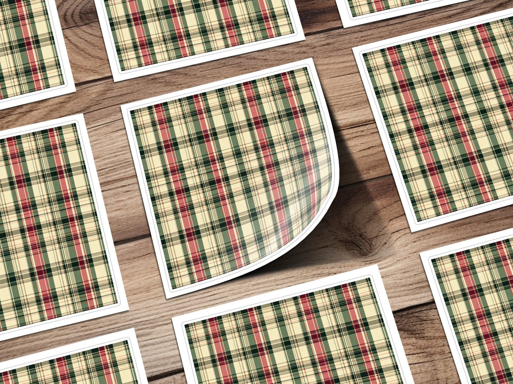 Plaid Patterns Classic Red Green and Beige Colour Digital - Moore and Mountain