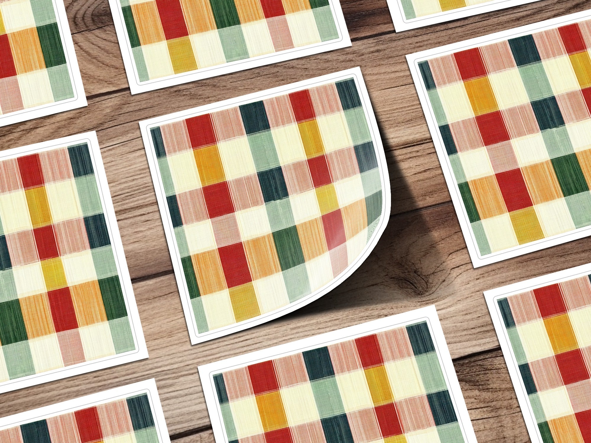 Plaid T Shirt Digital, Seamless Plaid Pattern, Checkered Fabric Tee, Retro Grid Design, Colorful Woven Plaid, Digital T Shirt - Moore and Mountain