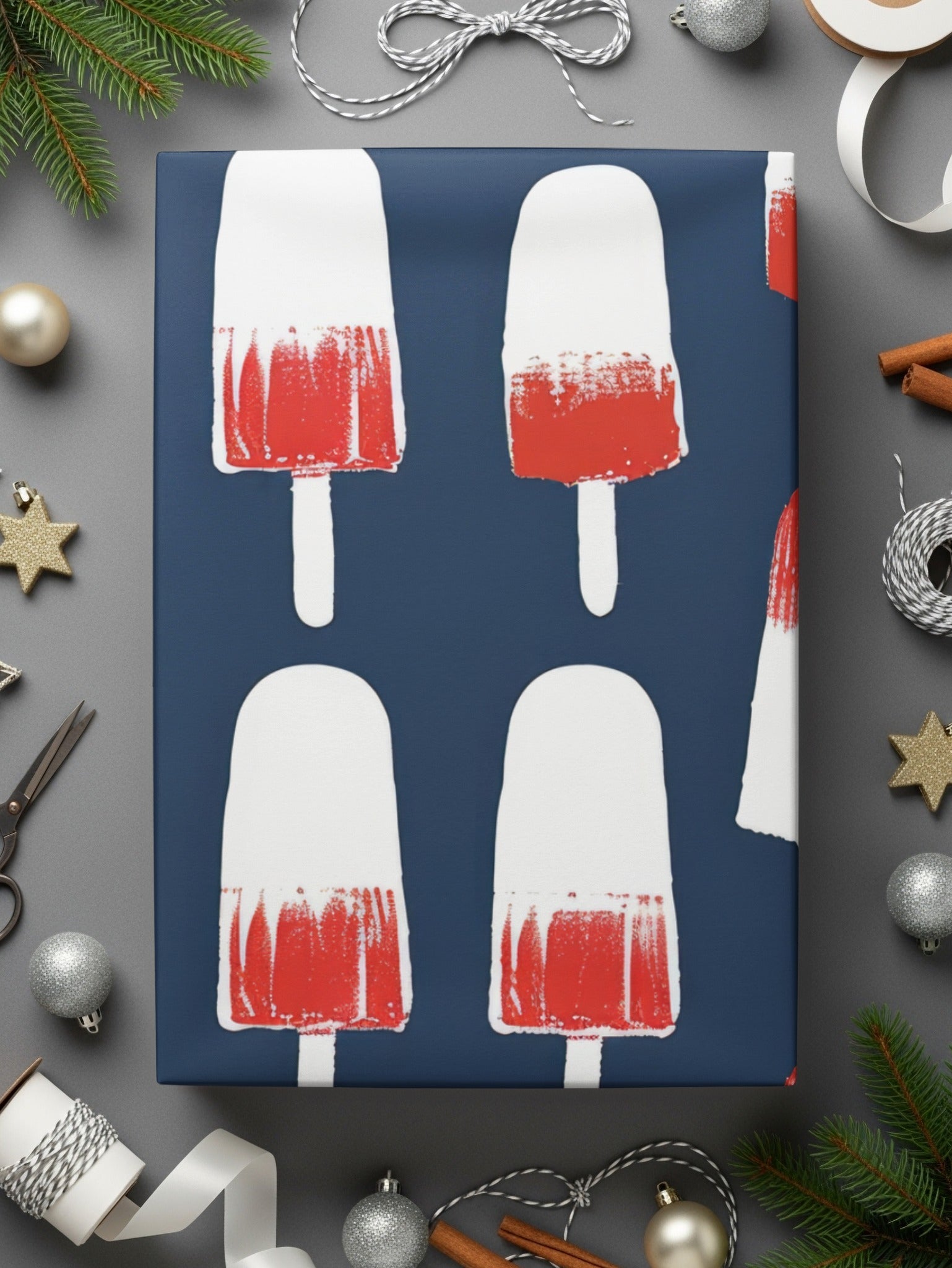 Popsicle Seamless Pattern Digital Paper, Red White Blue Design, Summer Print, 4th July Background, Patriotic Digital Download - Moore and Mountain