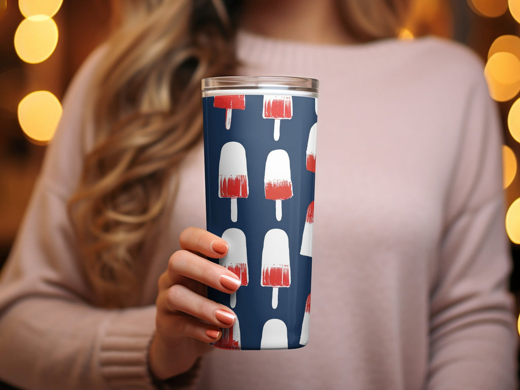 Popsicle Seamless Pattern Digital Paper, Red White Blue Design, Summer Print, 4th July Background, Patriotic Digital Download - Moore and Mountain