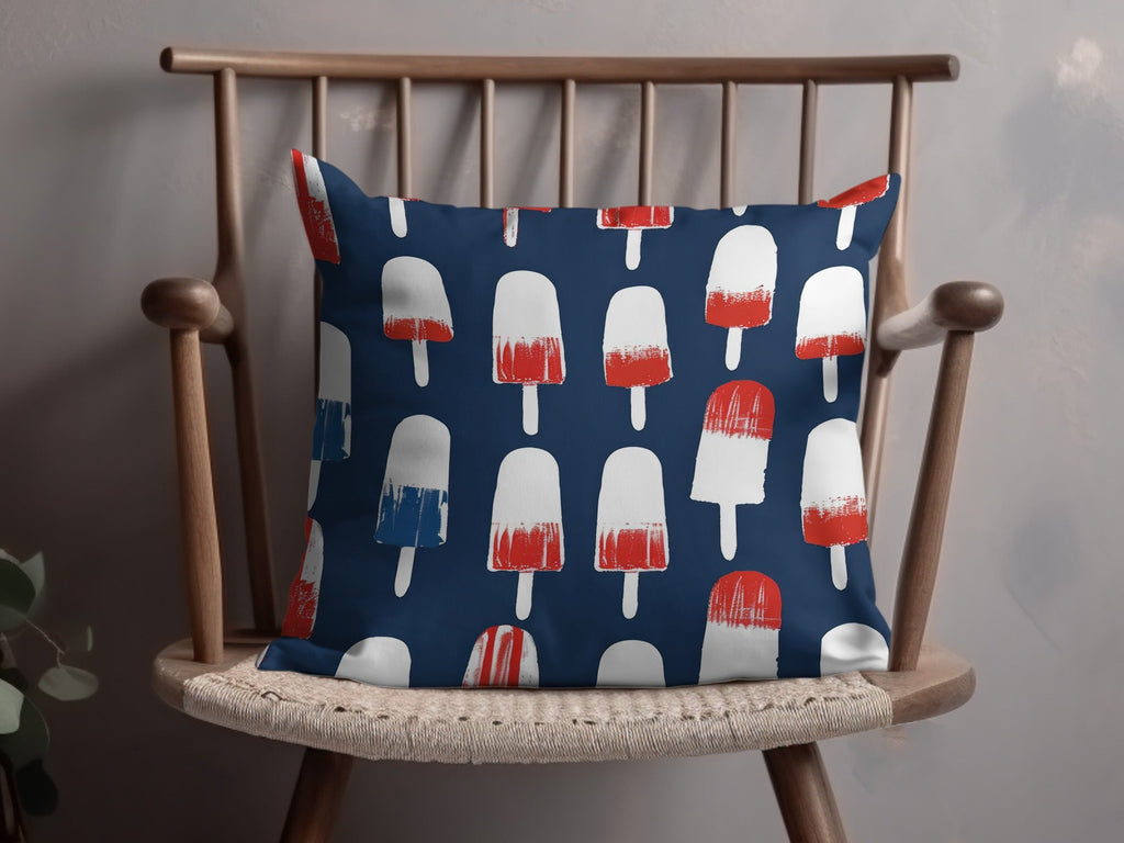 Popsicle Seamless Pattern Digital Paper, Red White Blue Design, Summer Print, 4th July Background, Patriotic Digital Download - Moore and Mountain