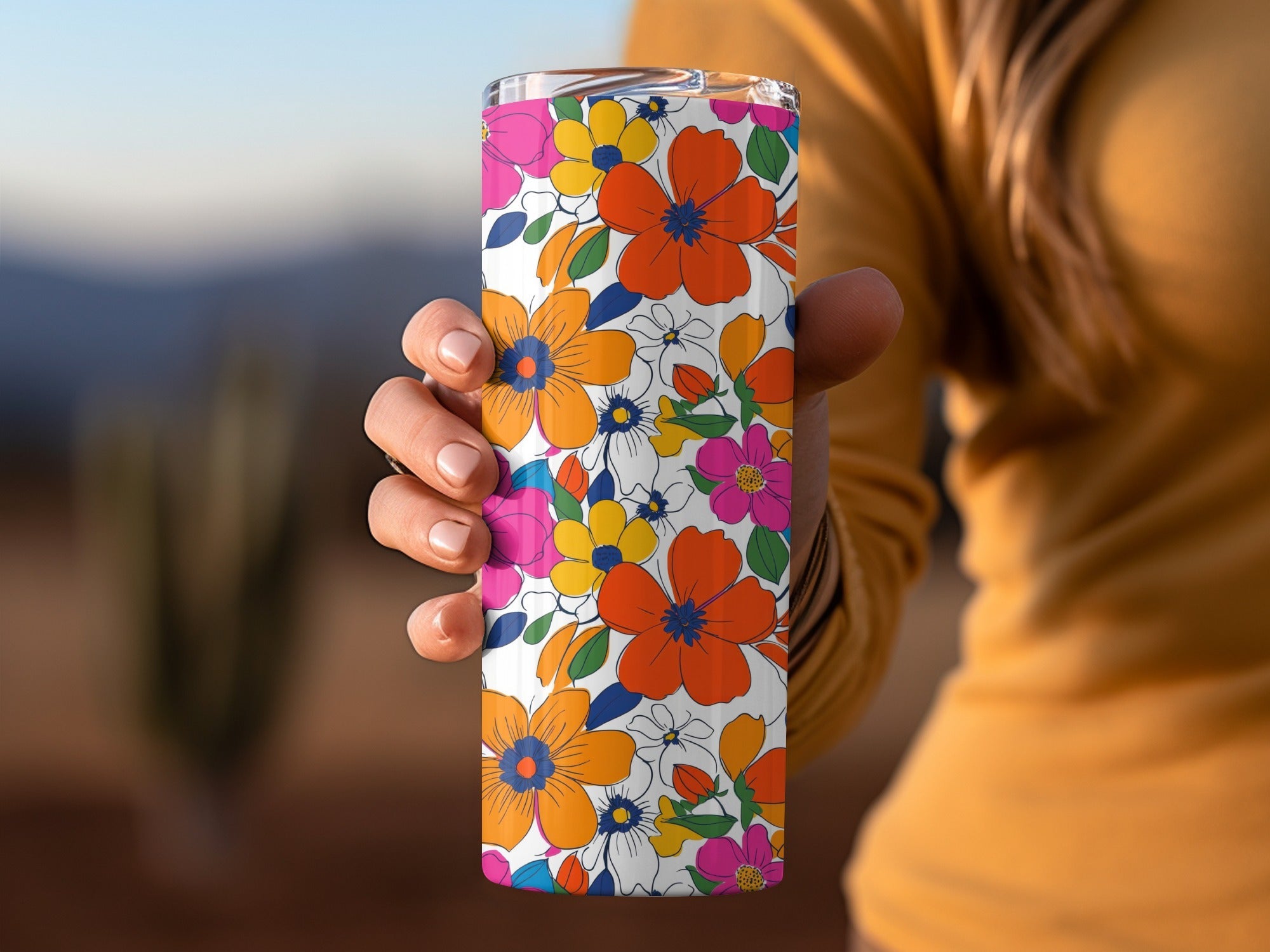 Preppy Orange Pink Floral Seamless Pattern, 60's Floral Pattern, Digital Background, Repeat Pattern, Trendy Flower Design, Digital Paper, Fabric - Moore and Mountain