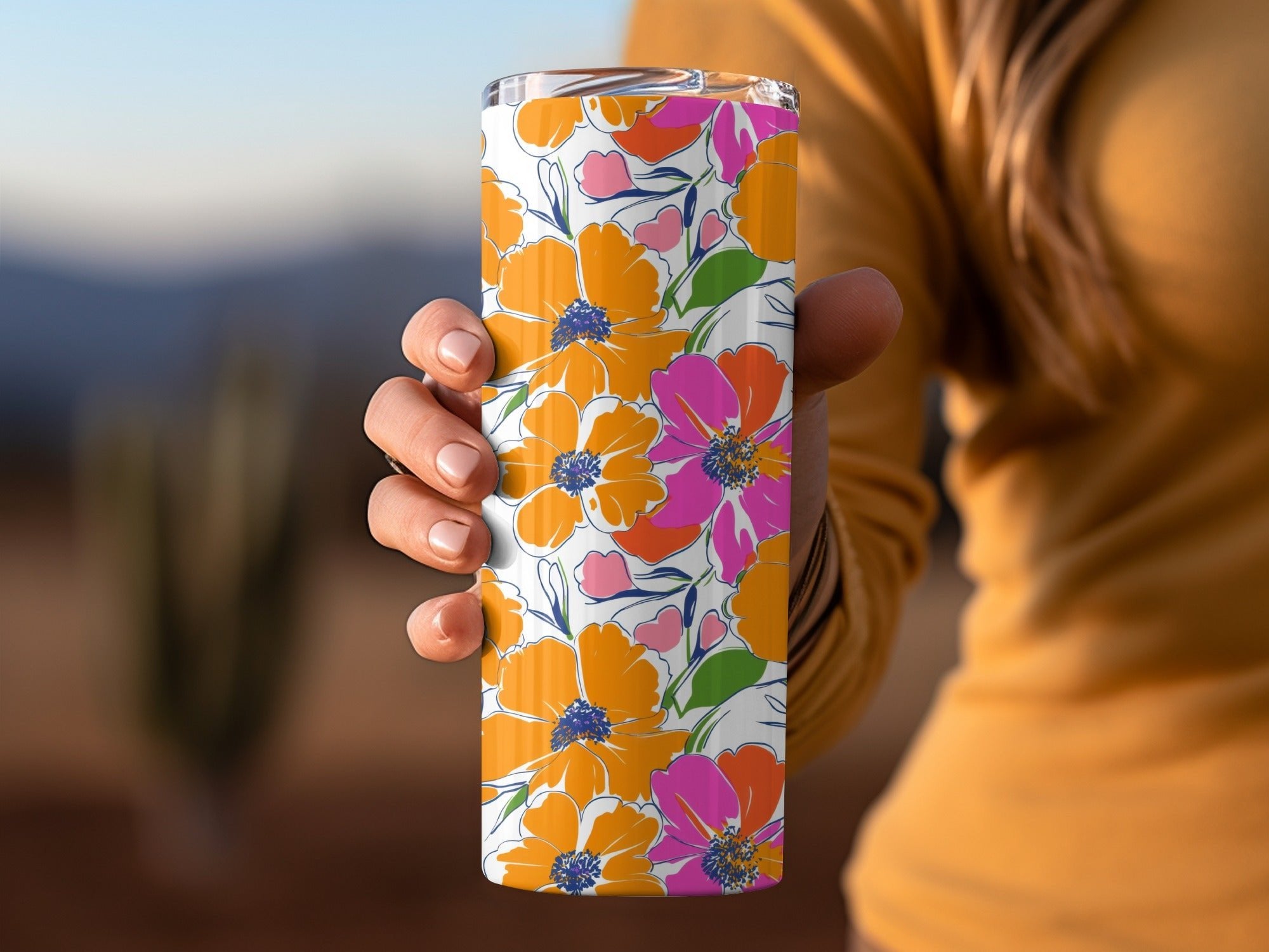 Preppy Orange Pink Floral Seamless Pattern, Digital Background, 90s Floral Pattern, Vibrant Flowers Digital Paper, Fabric Print, Digital Product - Moore and Mountain