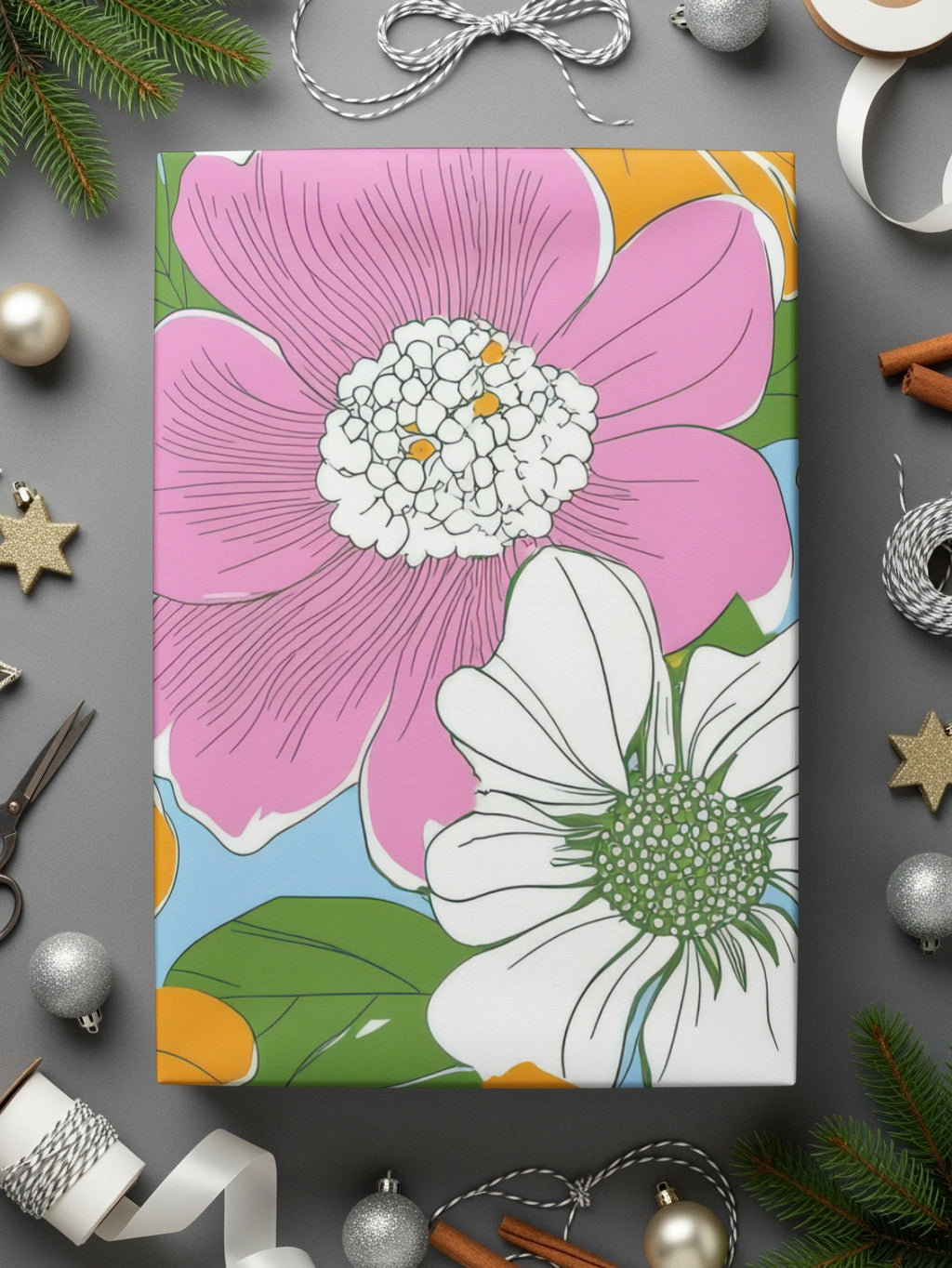 Preppy Pink Digital Download, Groovy floral background, 60s floral pattern, Retro Seamless Flowers, Floral Clipart, Y2K aesthetic - Moore and Mountain