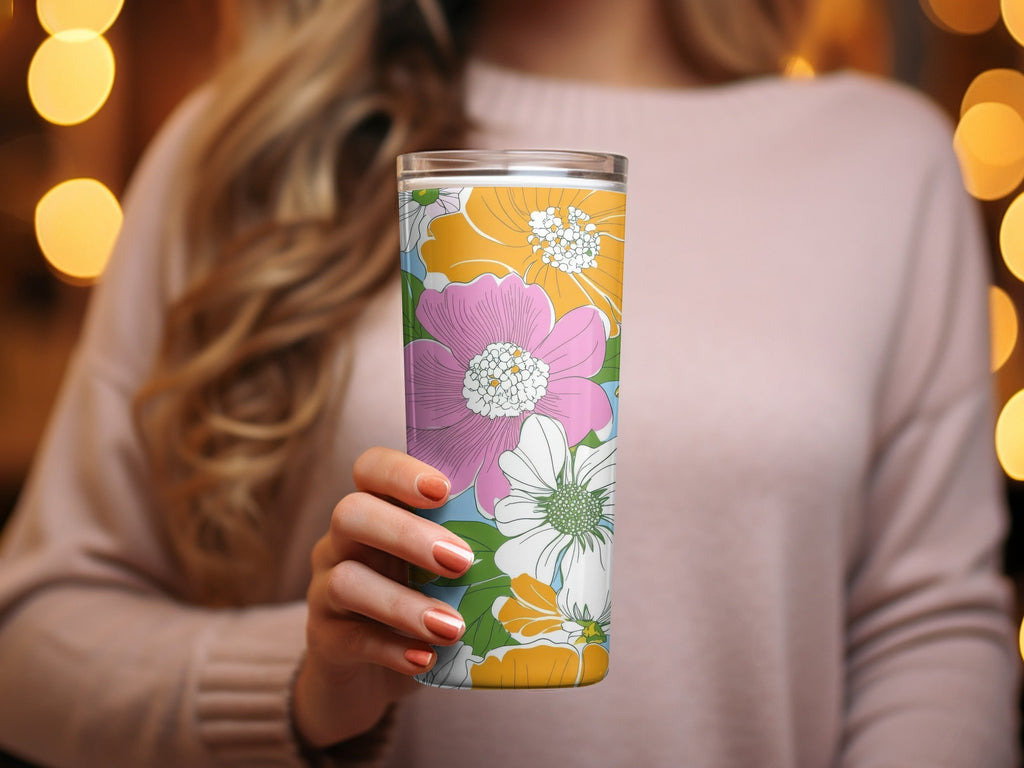 Preppy Pink Digital Download, Groovy floral background, 60s floral pattern, Retro Seamless Flowers, Floral Clipart, Y2K aesthetic - Moore and Mountain