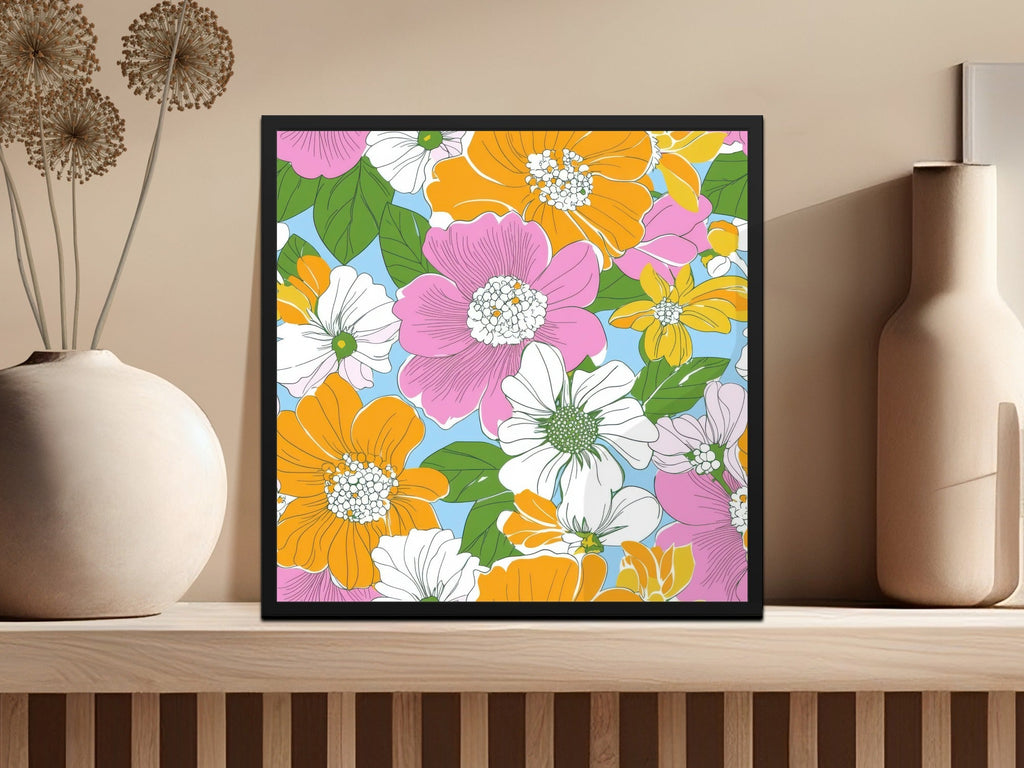 Preppy Pink Digital Download, Groovy floral background, 60s floral pattern, Retro Seamless Flowers, Floral Clipart, Y2K aesthetic - Moore and Mountain