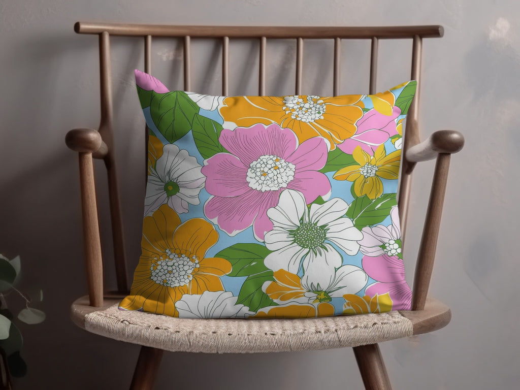 Preppy Pink Digital Download, Groovy floral background, 60s floral pattern, Retro Seamless Flowers, Floral Clipart, Y2K aesthetic - Moore and Mountain