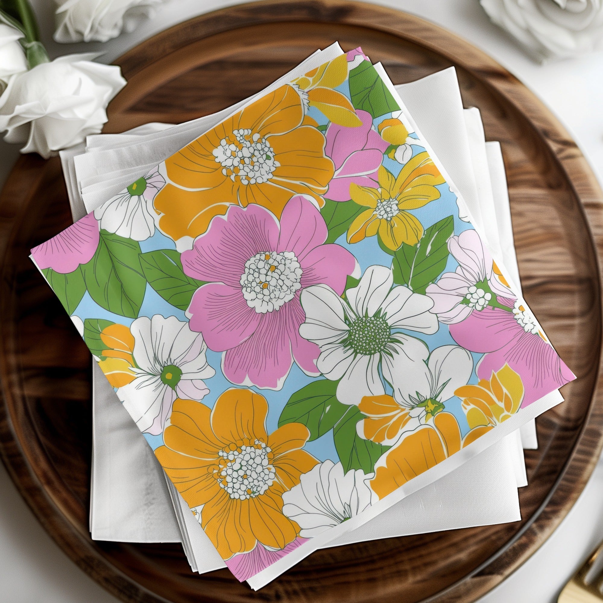 Preppy Pink Digital Download, Groovy floral background, 60s floral pattern, Retro Seamless Flowers, Floral Clipart, Y2K aesthetic - Moore and Mountain