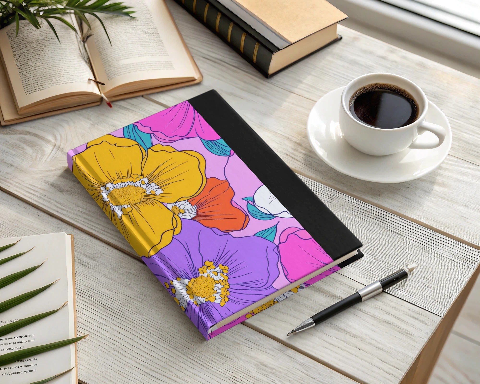 Preppy Pink Groovy Floral Background Digital Download, Seamless Retro Flowers, 60s Floral Pattern, Floral Design, Printable Art - Moore and Mountain