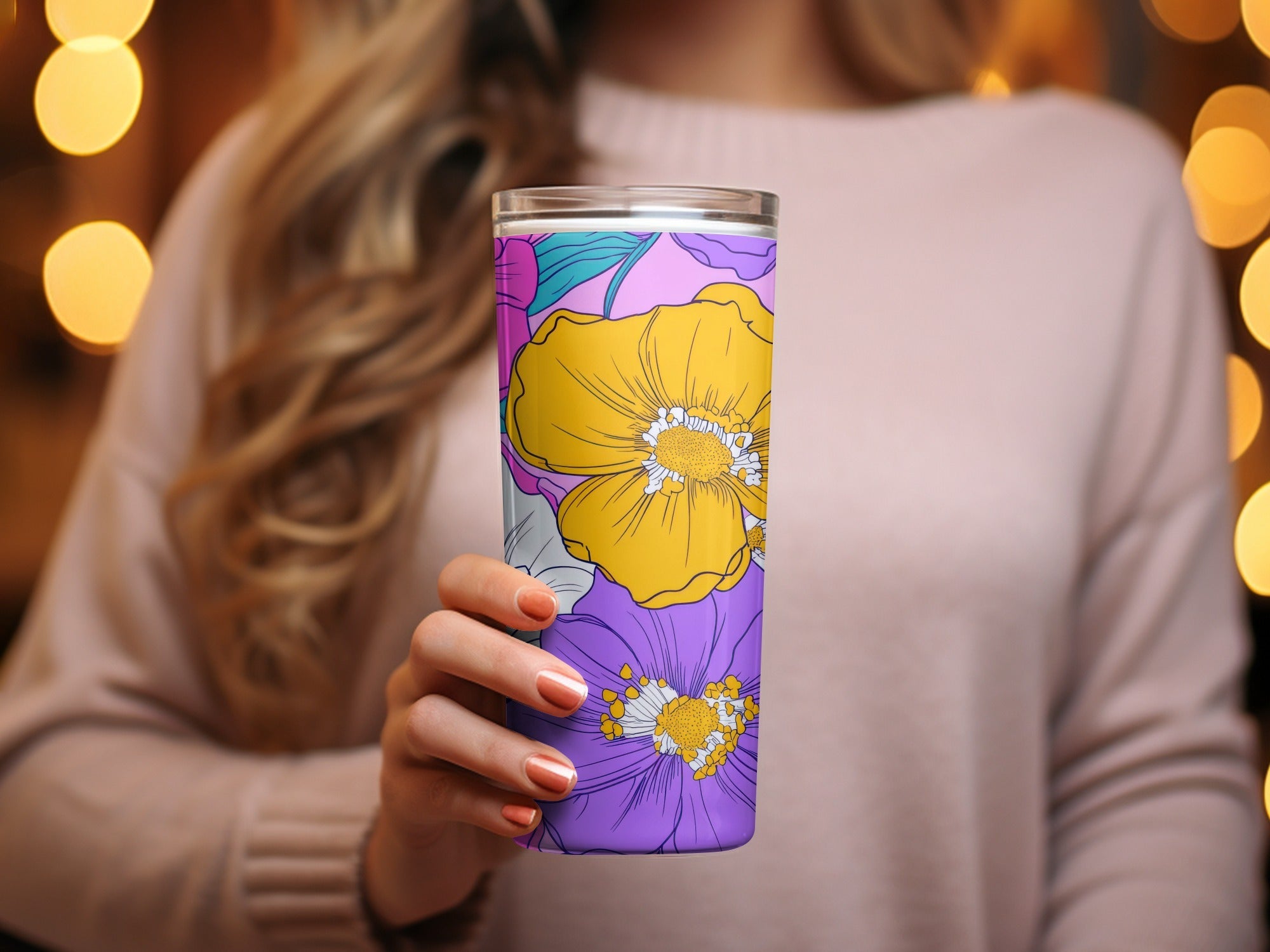 Preppy Pink Groovy Floral Background Digital Download, Seamless Retro Flowers, 60s Floral Pattern, Floral Design, Printable Art - Moore and Mountain