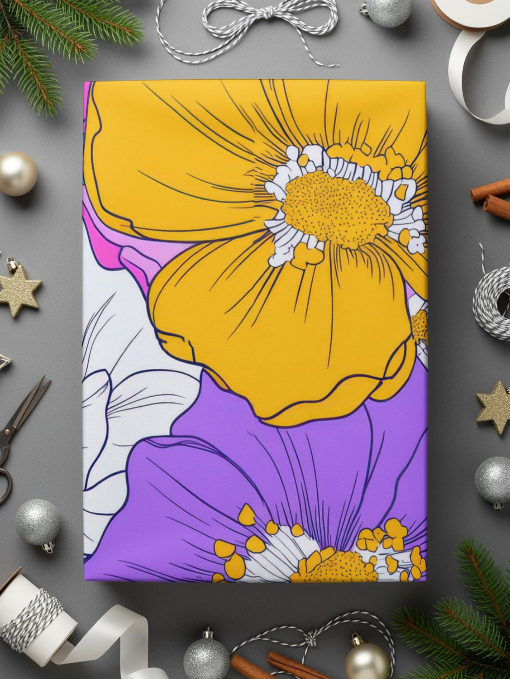 Preppy Pink Groovy Floral Background Digital Download, Seamless Retro Flowers, 60s Floral Pattern, Floral Design, Printable Art - Moore and Mountain