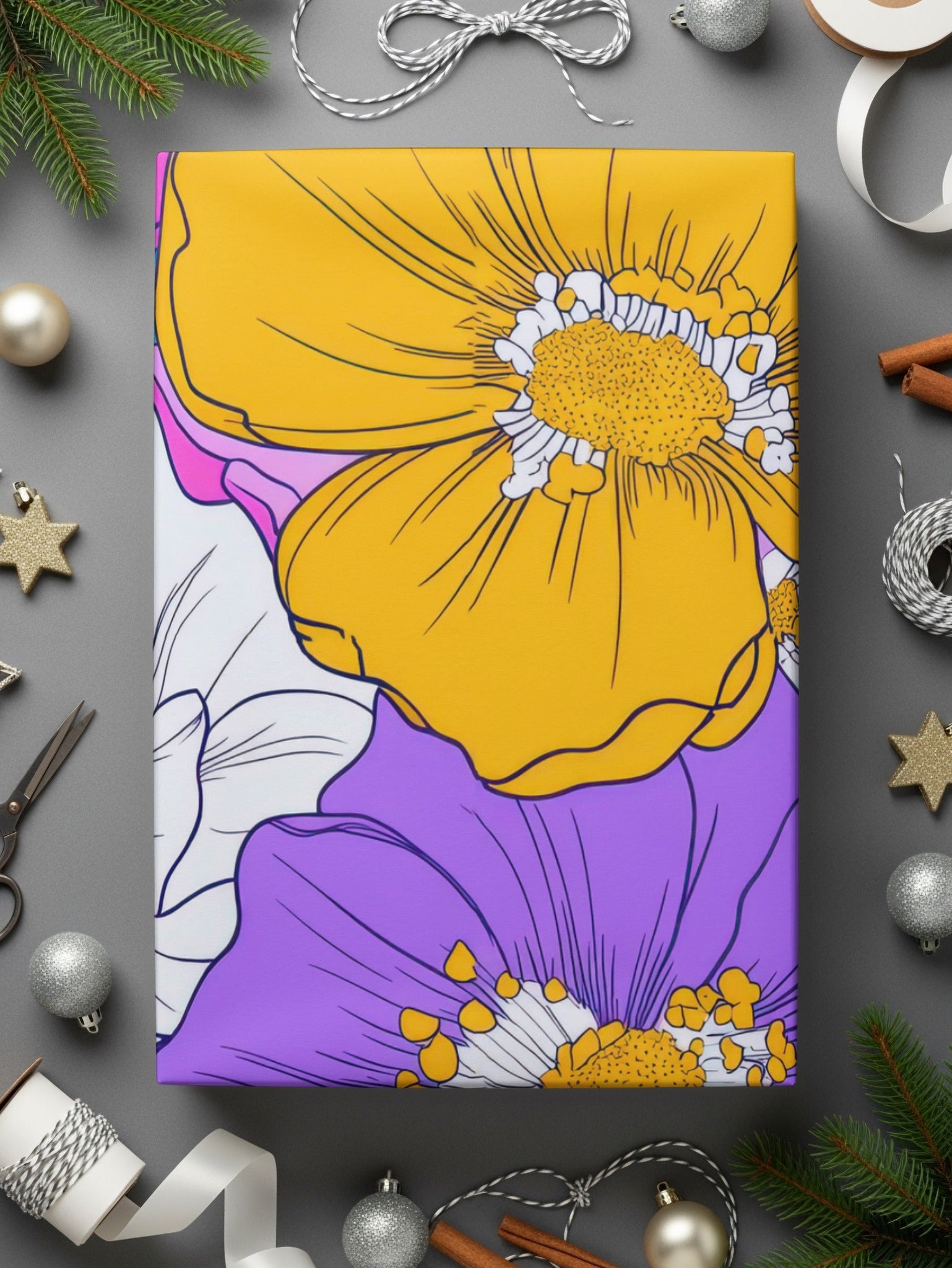 Preppy Pink Groovy Floral Background Digital Download, Seamless Retro Flowers, 60s Floral Pattern, Floral Design, Printable Art - Moore and Mountain