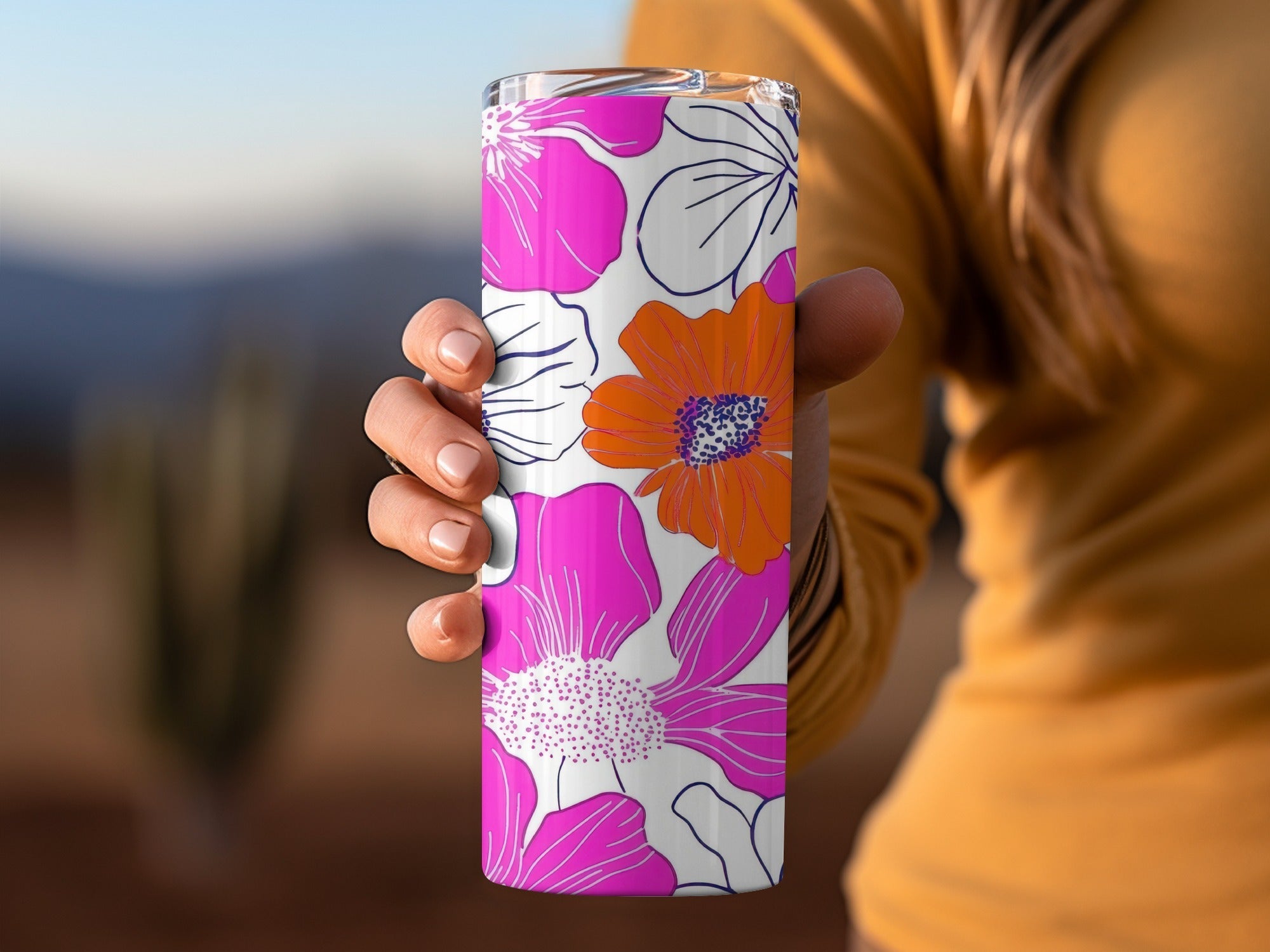 Preppy Pink Orange 60s Floral Pattern, Groovy Floral Background, Seamless Retro Flowers Digital Print, Trendy Floral Art Download - Moore and Mountain