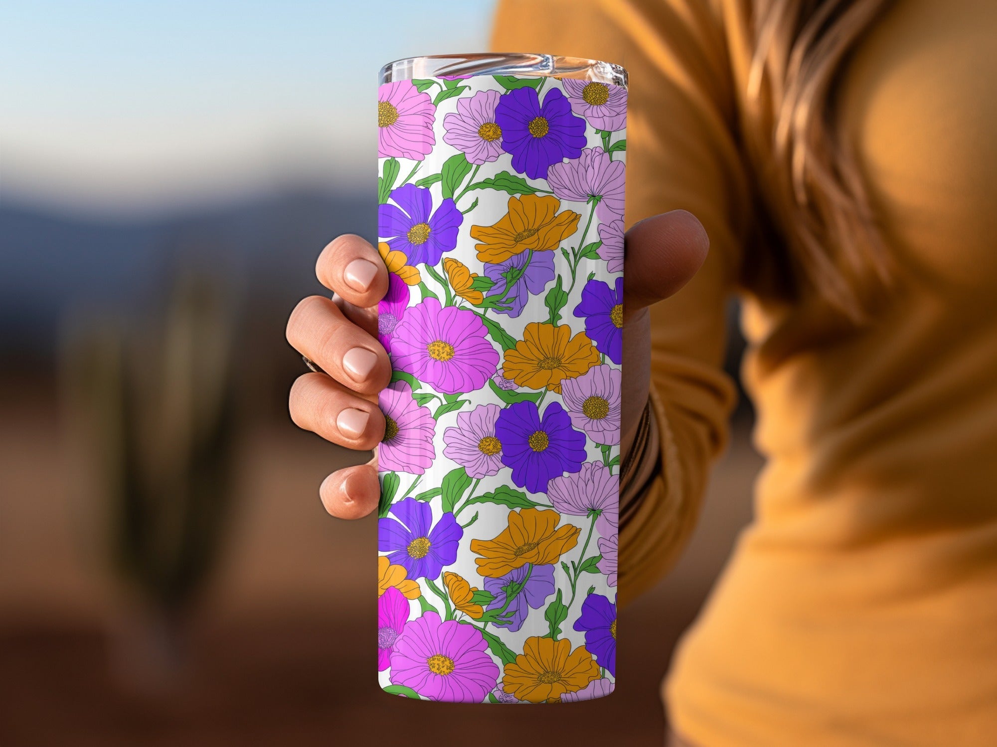 Preppy Pink, Purple, Orange 60's Floral Pattern, Digital Background, Seamless Pattern, Digital Download, Fabric Design, Wallpaper Design - Moore and Mountain