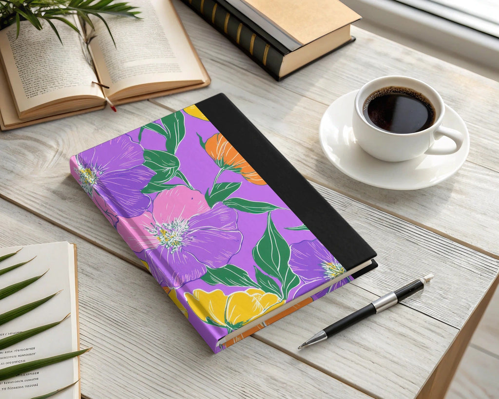 Preppy Purple 60s Floral Pattern, Groovy Floral Background, Digital Seamless Retro Flowers, Repeat Pattern for Fabric, Wallpaper Digital - Moore and Mountain