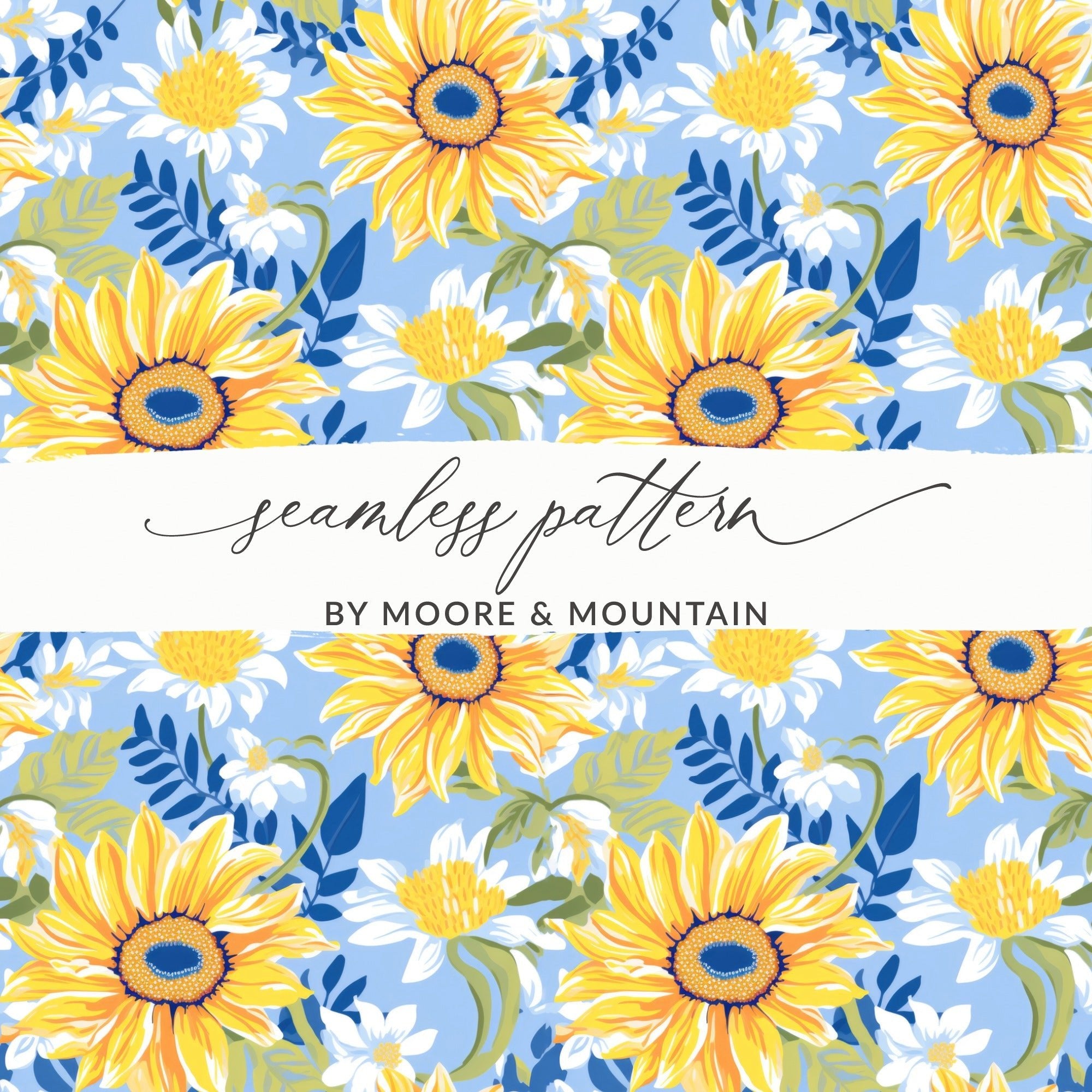 Preppy Sunflower Pattern Fall Sunflowers Seamless Background - Moore and Mountain