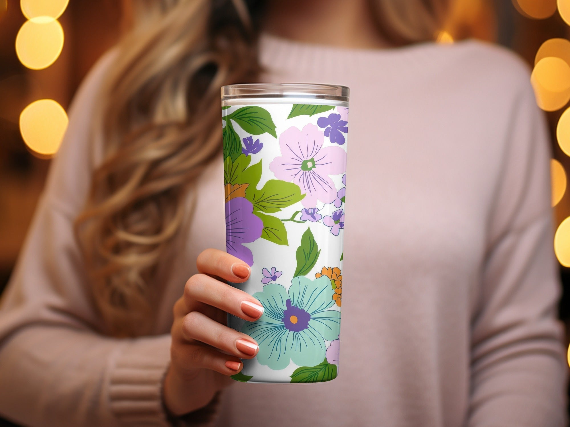 Preppy Teal Groovy Floral Background, 60s Floral Pattern, Seamless Retro Flowers, Digital Paper, Fabric Design, Commercial Use - Moore and Mountain