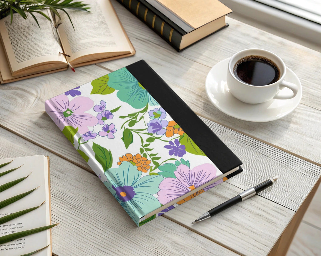 Preppy Teal Groovy Floral Background, 60s Floral Pattern, Seamless Retro Flowers, Digital Paper, Fabric Design, Commercial Use - Moore and Mountain