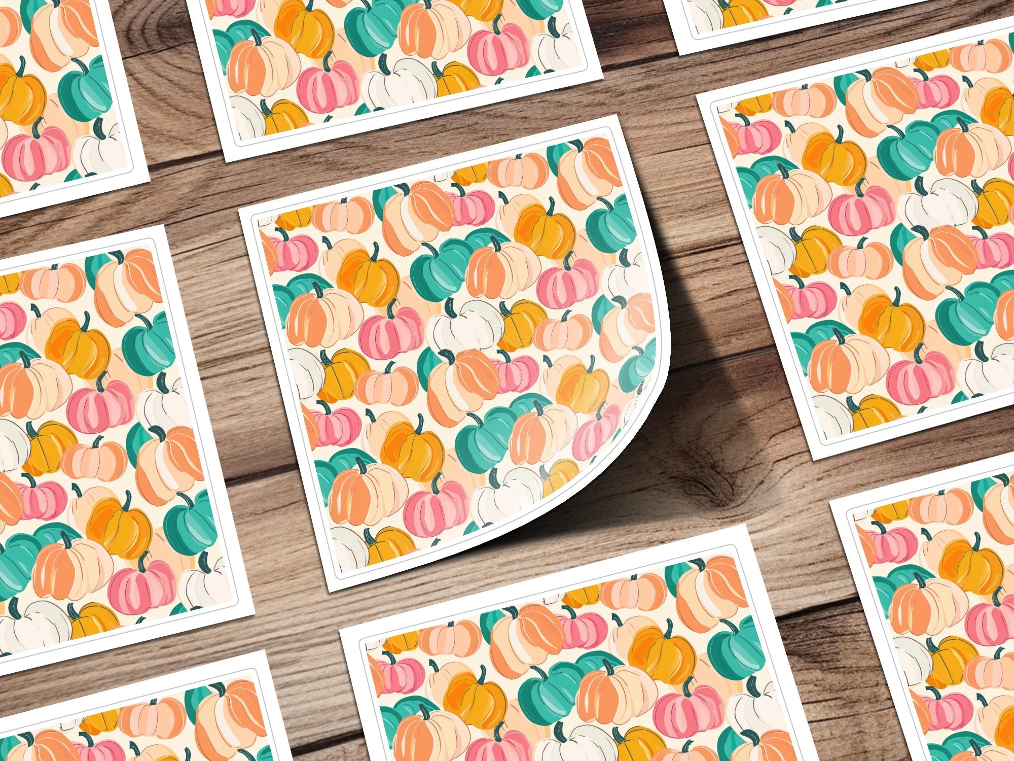 Pumpkin Digital Paper, Seamless Pattern, Fall Harvest Clipart, Autumn Theme, Pastel Pumpkins, Scrapbooking Paper, Fabric Design, Digital - Moore and Mountain