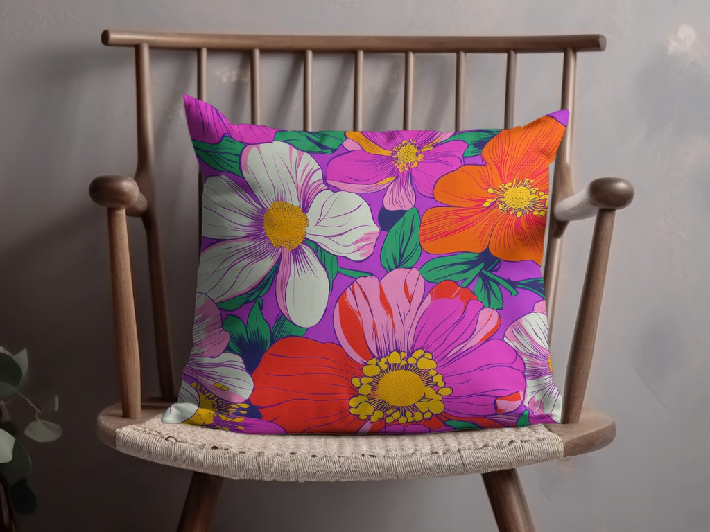 Purple Preppy Digital 60s floral pattern, Seamless Retro Flowers, Groovy Floral Background, Digital Download, Fabric Design, Pattern Print - Moore and Mountain