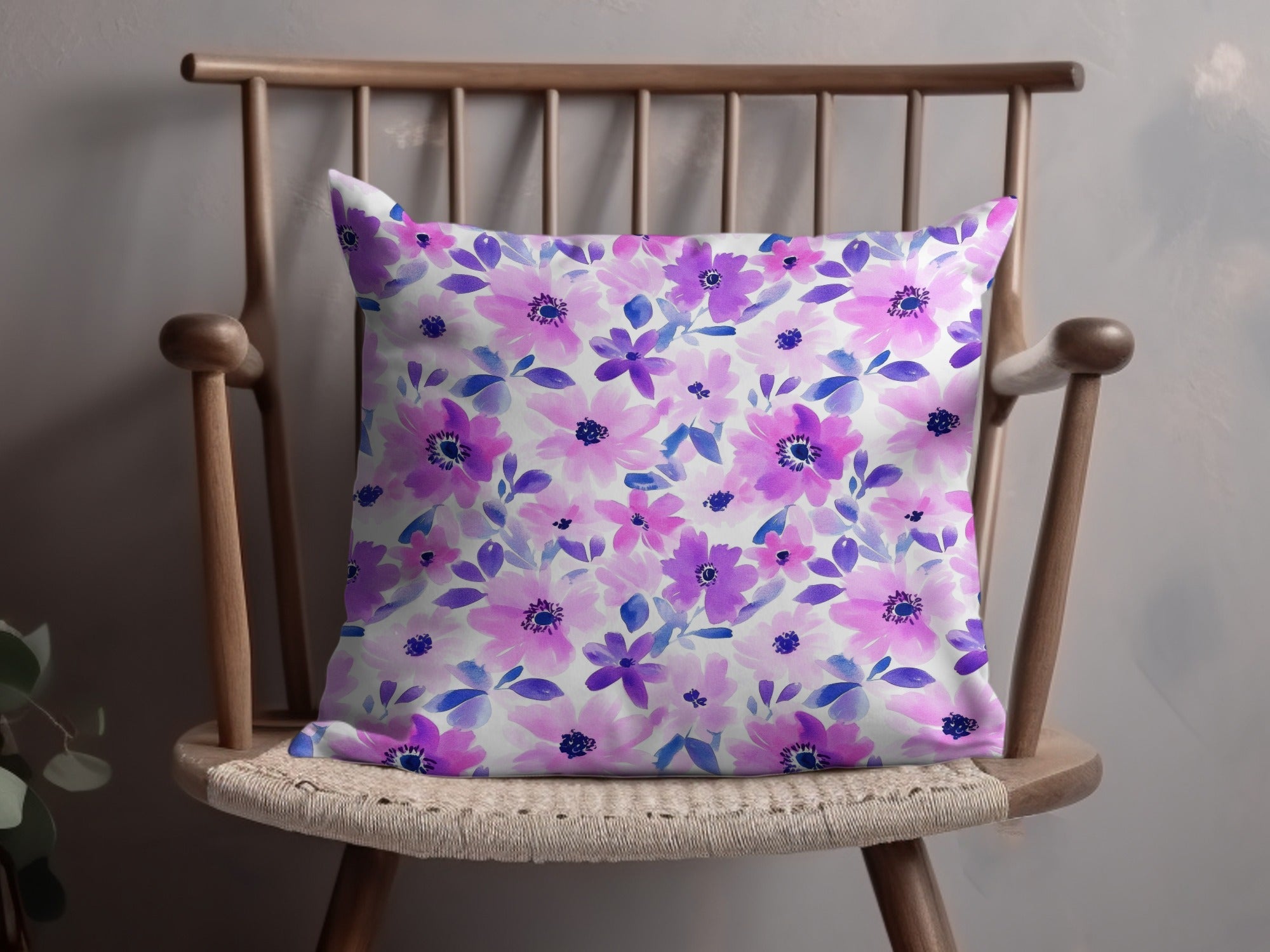 Purple Watercolor Floral Pattern Seamless Vibrants Painted Floral Purple Pattern - Moore and Mountain