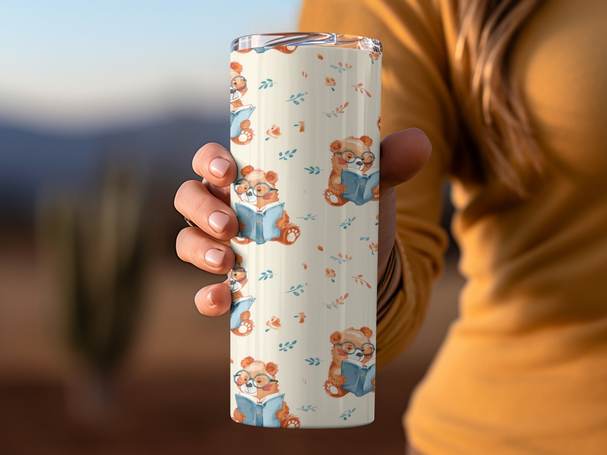 Reading Bear Digital Pattern, Seamless Teddy Bear Print, Cute Animal Illustration, Background for Kids, Scrapbooking Paper, Fabric Design - Moore and Mountain