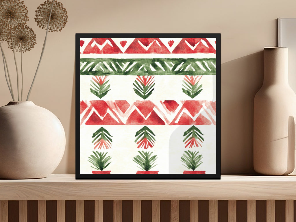 red and green seamless pattern christmas watercolor Digital - Moore and Mountain