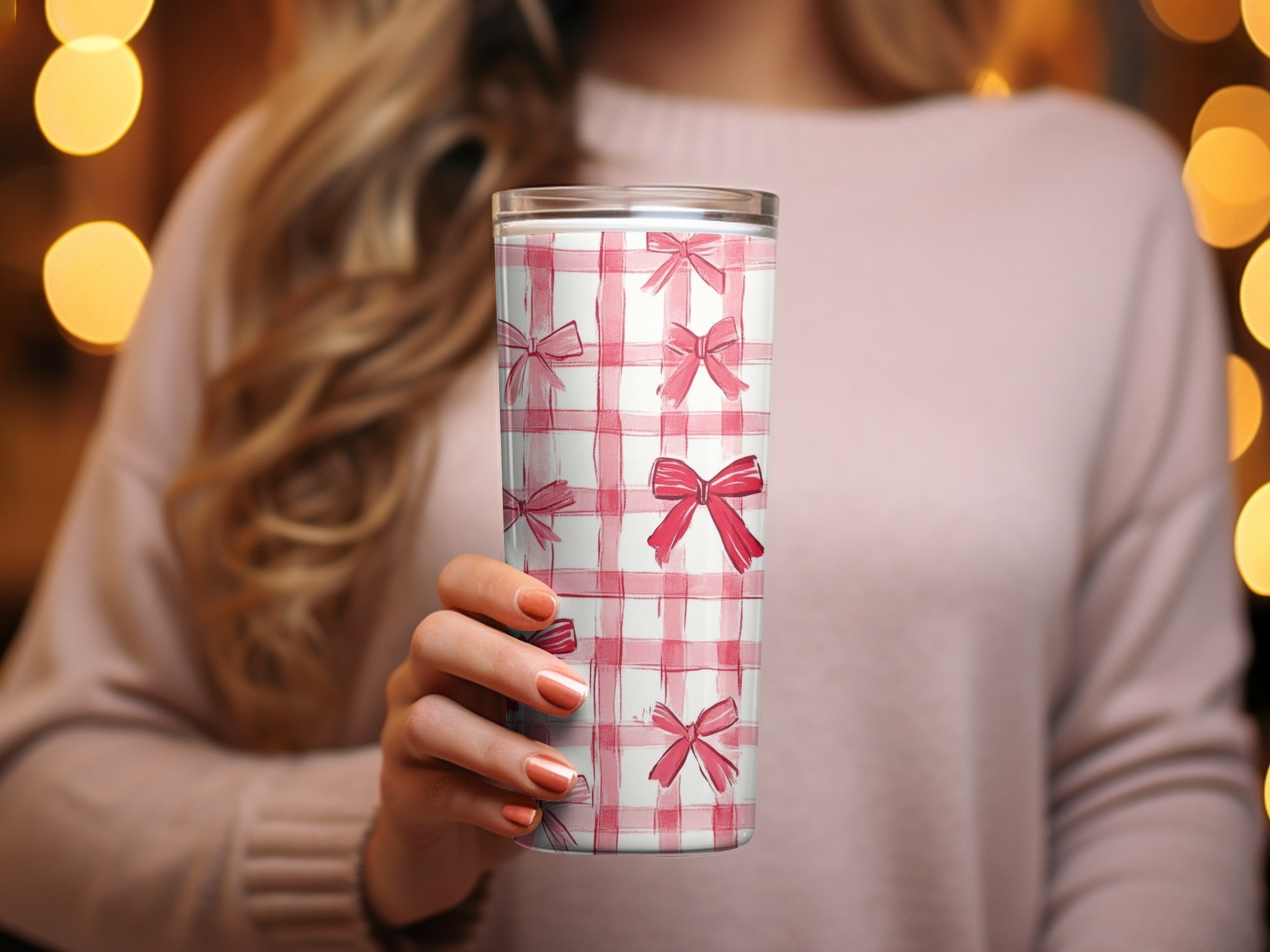 Red Gingham Bows, Digital Paper, Seamless Pattern, Plaid Texture, Fabric Design, Scrapbooking Paper, Commercial Use, Two Scales - Moore and Mountain