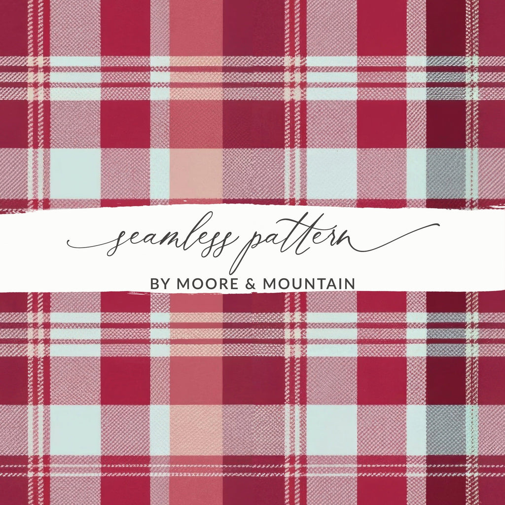 Red Plaid Digital Paper, Checkered Pattern, Buffalo Plaid Background, Scrapbook Paper, Fabric Print, Tartan Digital Paper, Seamless - Moore and Mountain