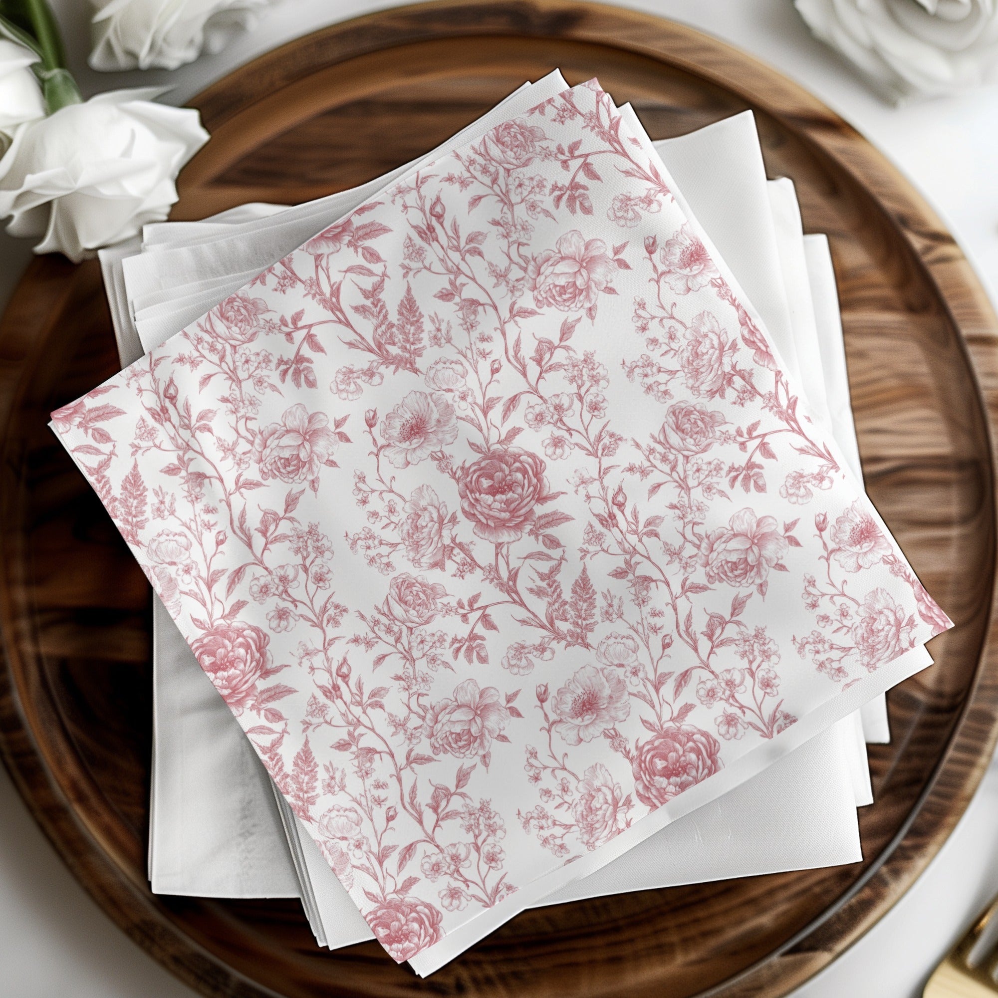 Red Rose Chinoiserie Seamless Background Pattern - Moore and Mountain