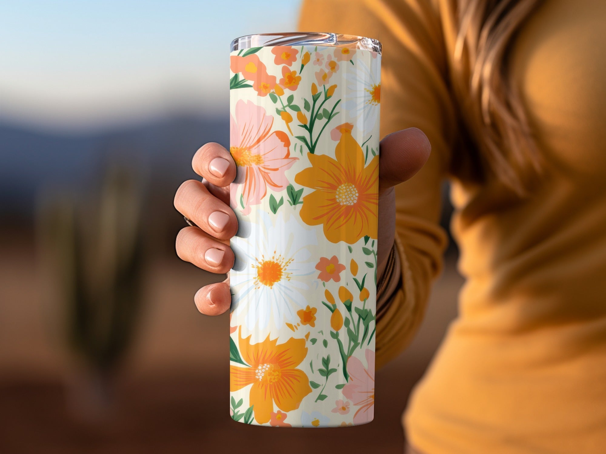 Retro Orange and Pink Bold Blooms Floral Background for POD Commercial Use - Moore and Mountain