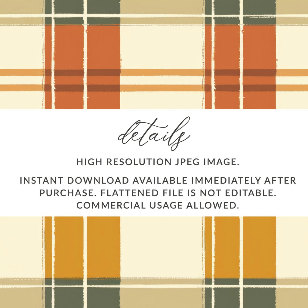 Retro Plaid Digital Paper, Autumn Check Seamless Pattern, 12x12 JPEG Files, Fall Colors Fabric Design, Scrapbooking Paper, Digital Download - Moore and Mountain