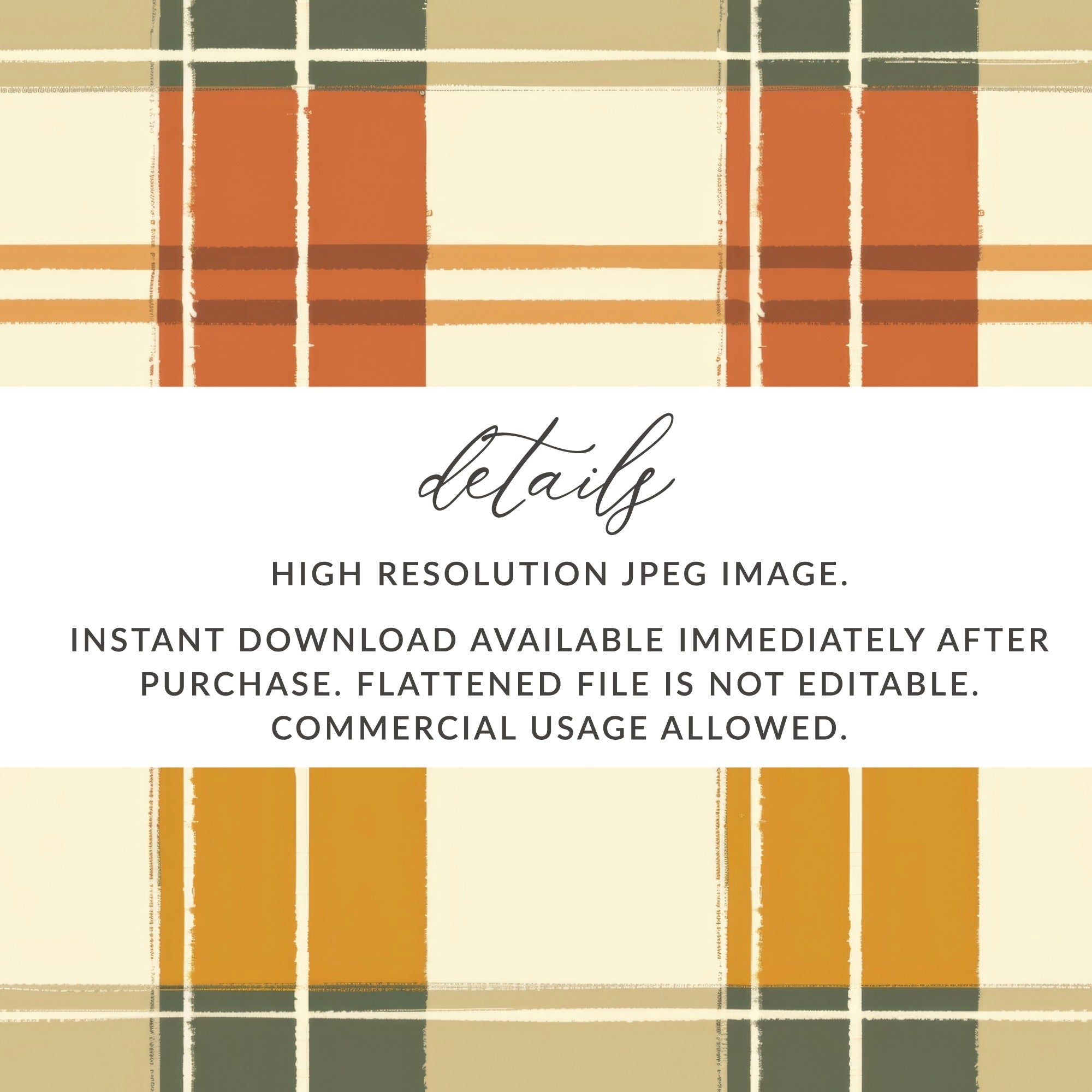 Retro Plaid Digital Paper, Autumn Check Seamless Pattern, 12x12 JPEG Files, Fall Colors Fabric Design, Scrapbooking Paper, Digital Download - Moore and Mountain