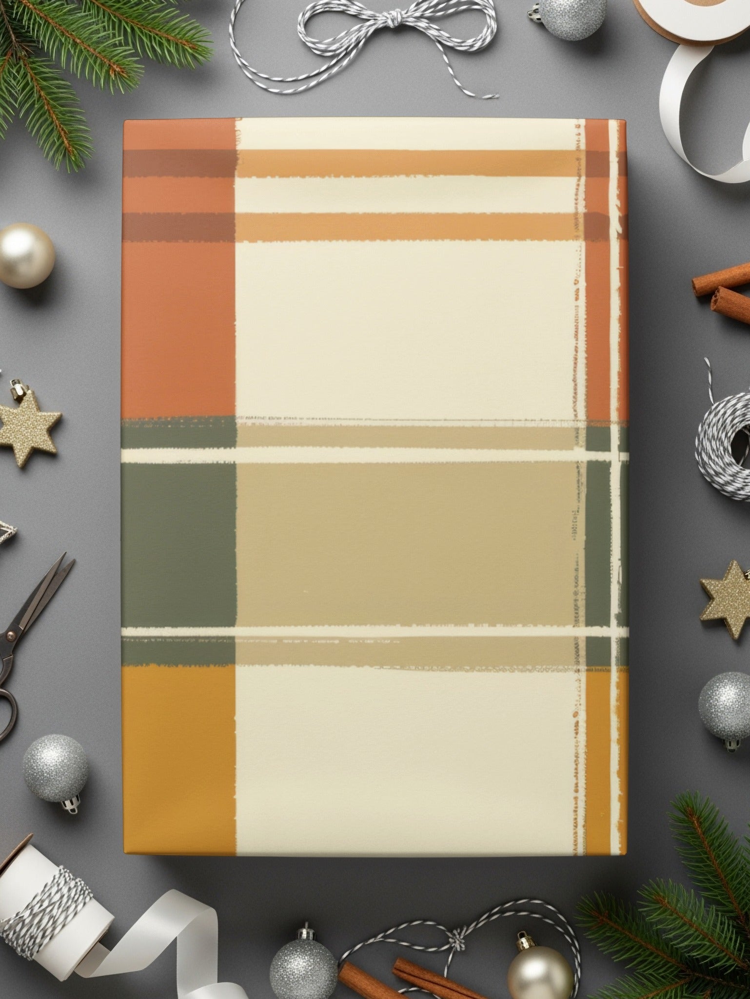 Retro Plaid Digital Paper, Autumn Check Seamless Pattern, 12x12 JPEG Files, Fall Colors Fabric Design, Scrapbooking Paper, Digital Download - Moore and Mountain