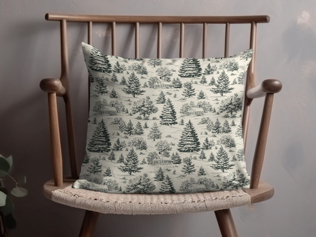 Rustic Winter Forest Toile Pattern Drawing Digital - Moore and Mountain